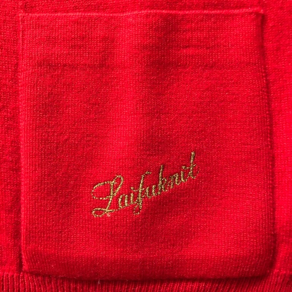 Vintage Red Cardigan Sweater with Gold Buttons - Picture 8 of 9